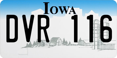 IA license plate DVR116
