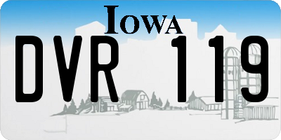 IA license plate DVR119