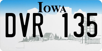 IA license plate DVR135