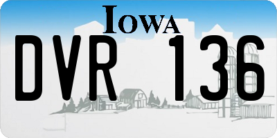 IA license plate DVR136