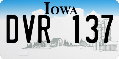 IA license plate DVR137