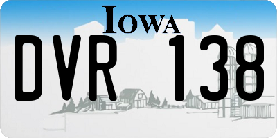 IA license plate DVR138