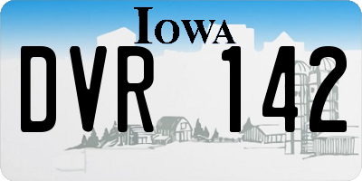 IA license plate DVR142