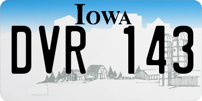 IA license plate DVR143