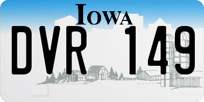 IA license plate DVR149