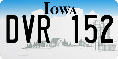 IA license plate DVR152