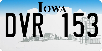 IA license plate DVR153