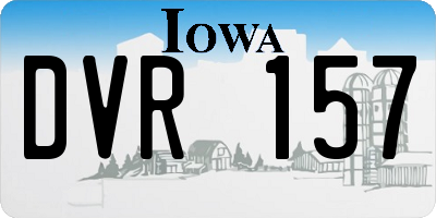 IA license plate DVR157
