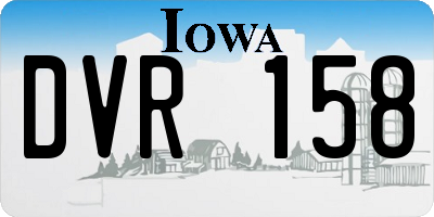 IA license plate DVR158