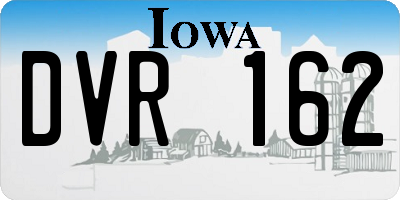 IA license plate DVR162