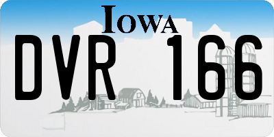 IA license plate DVR166