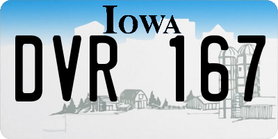 IA license plate DVR167
