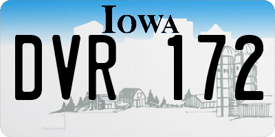 IA license plate DVR172