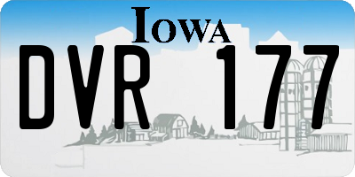 IA license plate DVR177