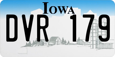 IA license plate DVR179