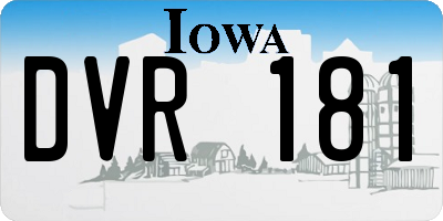 IA license plate DVR181