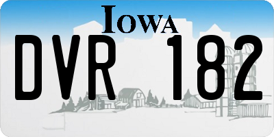 IA license plate DVR182