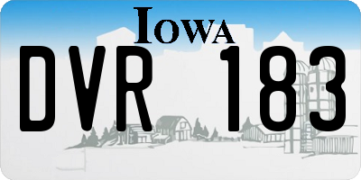 IA license plate DVR183