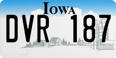 IA license plate DVR187