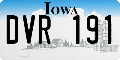 IA license plate DVR191