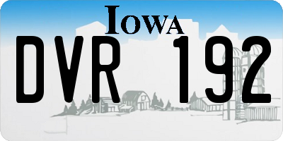 IA license plate DVR192