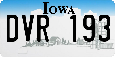 IA license plate DVR193