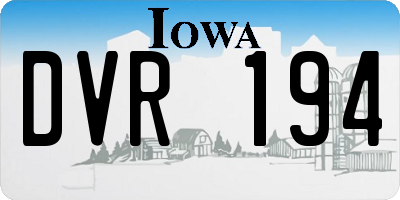 IA license plate DVR194