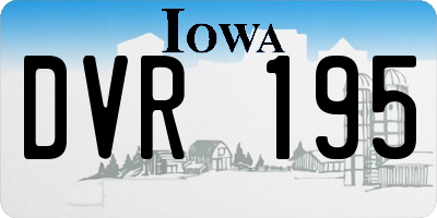 IA license plate DVR195