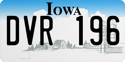 IA license plate DVR196