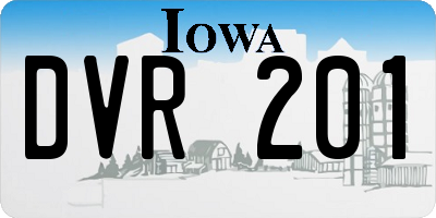 IA license plate DVR201