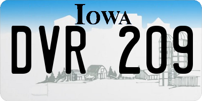 IA license plate DVR209