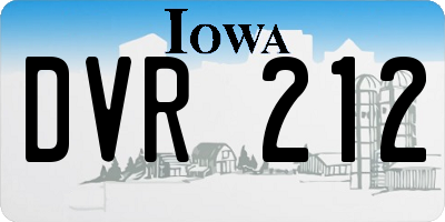 IA license plate DVR212