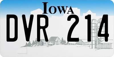 IA license plate DVR214