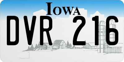 IA license plate DVR216