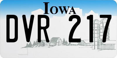 IA license plate DVR217