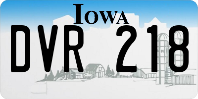 IA license plate DVR218
