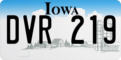 IA license plate DVR219
