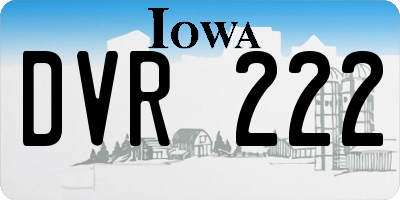 IA license plate DVR222