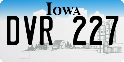 IA license plate DVR227