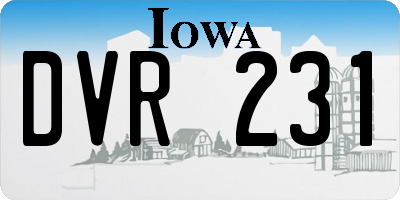 IA license plate DVR231