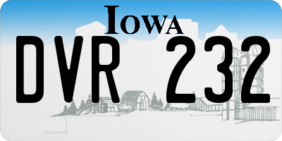 IA license plate DVR232