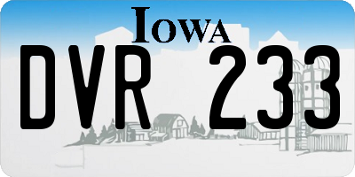 IA license plate DVR233