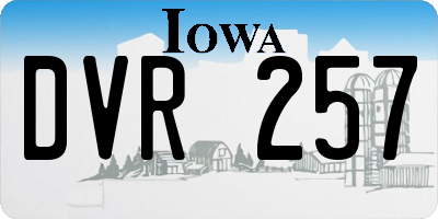 IA license plate DVR257