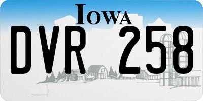 IA license plate DVR258