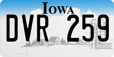 IA license plate DVR259