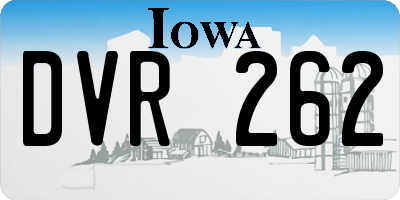IA license plate DVR262