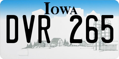 IA license plate DVR265