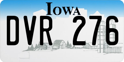 IA license plate DVR276