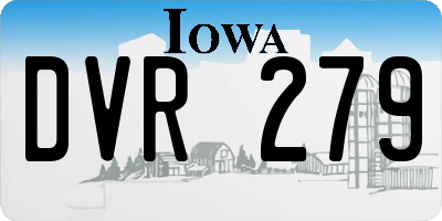IA license plate DVR279