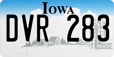 IA license plate DVR283